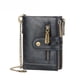 thumbnail image 2 of Cartera corta para hombre, monedero de negocios con doble cremallera, billetera multitarjetas, billetera triple, 2 of 4