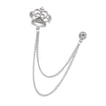 thumbnail image 1 of Pin de broche de cadena jinwen de cristal para hombre con corona de plata, 1 of 7
