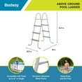 thumbnail image 6 of Bestway: Above Ground Swimming Pool Ladder - 42" - Gray, Corrosion-Resistant Metal Frame, Heavy-Duty Plastic Steps, Quick Assembly Outdoor Accessory, 6 of 19