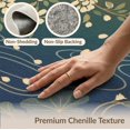thumbnail image 4 of ODIKA 4'x6' Blue Beige Elegance with Floral Serenity Washable Area Rug Graceful Lotus and Blossom Streams Design for Dorm Room, Small Living Stain Resistant Low Profile, Easy Care, 4 of 5