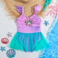 thumbnail image 5 of Girls Rash Guard Swimsuits with Layered Skirt Scale Printed Tutu Skirt Mesh Swimwear Dress Bathing for Kids, 5 of 6