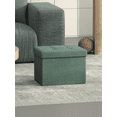 thumbnail image 2 of LEDREM Small Folding Storage Ottoman with Tufted Linen Cover,Multifunction Footrest Stool with 32L Storage,Foldable,Durable 286 lb Capacity,Retro Green, 2 of 6