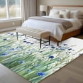 thumbnail image 4 of 5'x8' Area Rugs, Navy Blue Wildflowers Indoor Outdoor Area Rug for Living Room Bedroom, Spring Pastoral Botanical Floral Washable Bathroom Rugs Kitchen Floor Carpet Mats Home Decor Aesthetic, 4 of 8