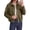 Army Green, variant on PRETTYGARDEN Faux Leather Motorcycle Jackets Womens Coat Cropped, Zip Up Collared, Trendy Fall Outerwear, Gathered Hem, Winter Layering Clothes, Casual Going Out Date Night Outfit
