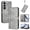 Grey, variant on For Samsung Galaxy A17 5G 6.7inch Phone Case Wallet, Flip Leather TPU Cover with Card Holder Wrist Strap Shockproof Phone Case,Mint Green,For Galaxy A17