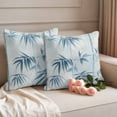 thumbnail image 2 of Blue Botanical Outdoor Waterproof Pillow Covers, Pastoral Watercolor Leaf Spring Summer Decorative Square Throw Pillowcase Sofa Cushion Sham for Patio/Couch/Chair, 20"x20" 2 Pack, 2 of 8