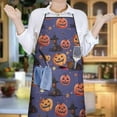 thumbnail image 5 of Magical Pumpkin Castle Halloween Pattern Apron-Garden Aprons for Women with Pockets-Cotton Linen Waterproof Kitchen Cooking Gardening Aprons Adjustable for Kitchen,Cooking,BBQ and Salon 33"x27", 5 of 7