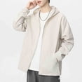thumbnail image 2 of Annhoo Men Hooded Windbreaker Jacket Lightweight Zip Up Long Sleeve Outerwear with Pockets for Vacation Beach, 2 of 6