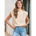 thumbnail image 4 of Women'S Mock Neck Sleeveless Sweater Vest Casual Cap Sleeve Knit Pullover Tank Tops 2025 Spring Summer Clothes  S, 4 of 6