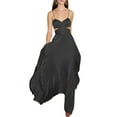 thumbnail image 4 of SAYOO Vestido largo para mujer, correa de espagueti, sin mangas, sin espalda, con cuello en V y plisado SAYOO Moda, 4 of 10