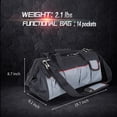 thumbnail image 2 of Multifunction Wide Mouth Tool Bag 18 Inch Heavy-Duty 600D Polyester, Reinforced Plastic Panels 13 Pockets Organizer Waterproof Wear-Resistant for Electrician Automotive Hardware Tools, 2 of 6