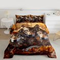 thumbnail image 2 of Homewish Wild Wolves Full Size Comforter Sets,Autumn Fall Maples Bedding Comforter Set,Jungle Animal Bedding Sets For Boy,Breathable Home Decor Reversible,3 Pieces, 2 of 8