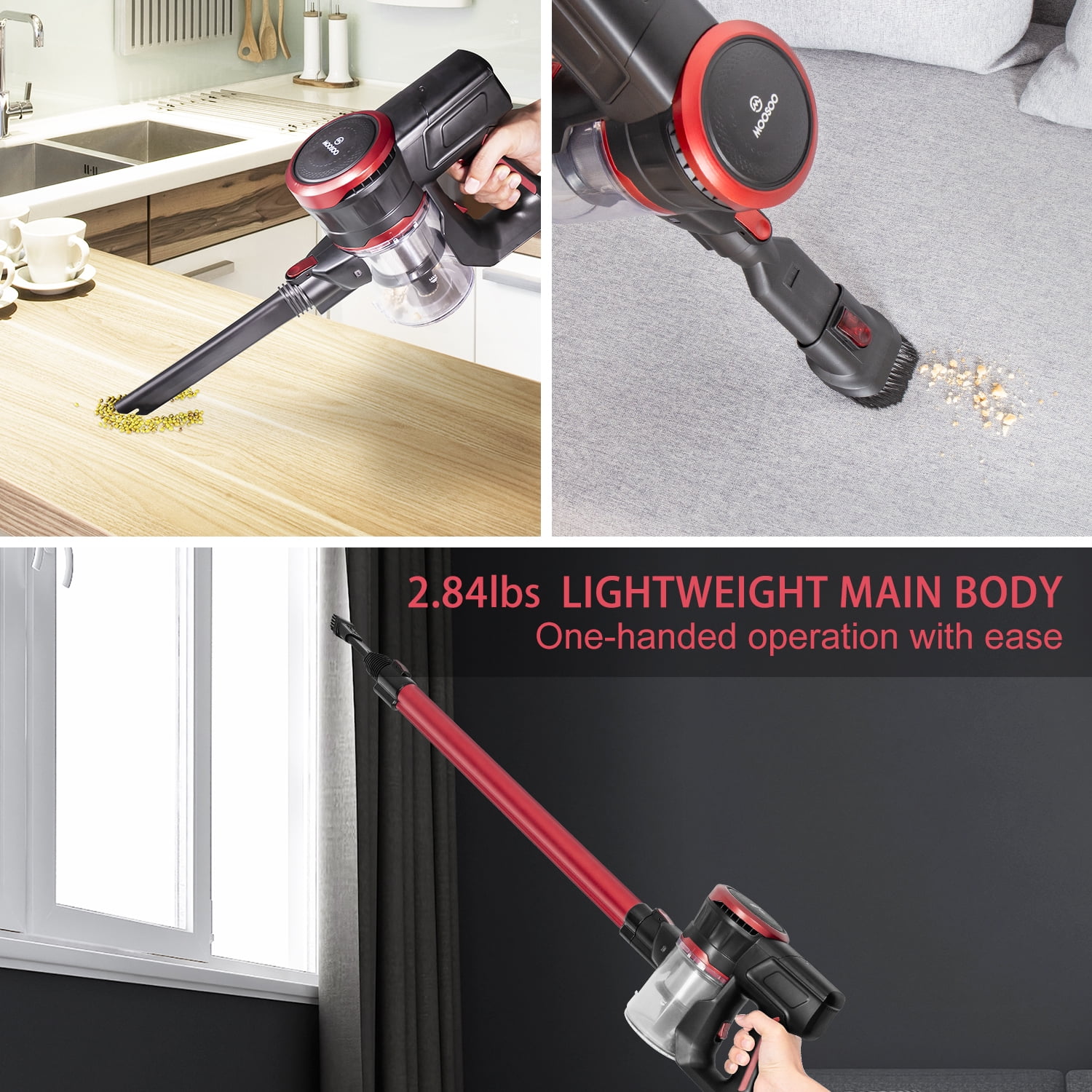 Buy Moosoo Cordless Vacuum 2in1 Lightweight Stick Vacuum Cleaner