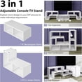 thumbnail image 3 of 3 Pieces Console TV Stand, Minimalist Modern TV Media Stand, Free-Combination Entertainment Center for 50 55 60 65 Inch TV, DIY Open Storage Bookcase Shelf for Bedroom, Living Room, White, 3 of 5