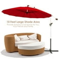 thumbnail image 4 of Gymax 10FT Patio Offset Hanging Umbrella Cantilever Umbrella w/ Tilt Adjustment Burgundy, 4 of 10
