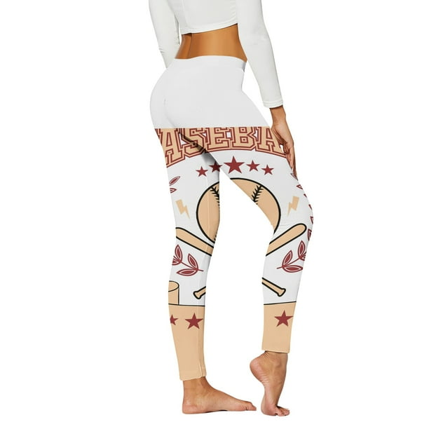 nsendm Female Pants Adult Premise Pants for Women plus Size Women  Comfortable Cow Baseball Print Tights Leggings Control Yoga Sport  Leg(Beige, XXL)