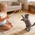 thumbnail image 1 of Retractable Cat Wand Toy Feather Teaser Stick Telescopic Interactive Exercise Toy Hunting Simulation Durable Handle, For Indoor Cats Play Training Bonding Stress Relief And Exercise, 1 of 6