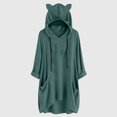 thumbnail image 2 of gakvbuo Sweaters For Women Fall Fashion 2022 Pullover Sweatshirts Women Fashion Solid Color Hooded Long Sleeves Pockets Top Blouse Sweatershirt, 2 of 6