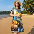 thumbnail image 3 of Lsque Pikmin Print Women's Casual Dress T-Shirt Summer Short Sleeve Scoop Neck Swing Dresses, 3 of 7