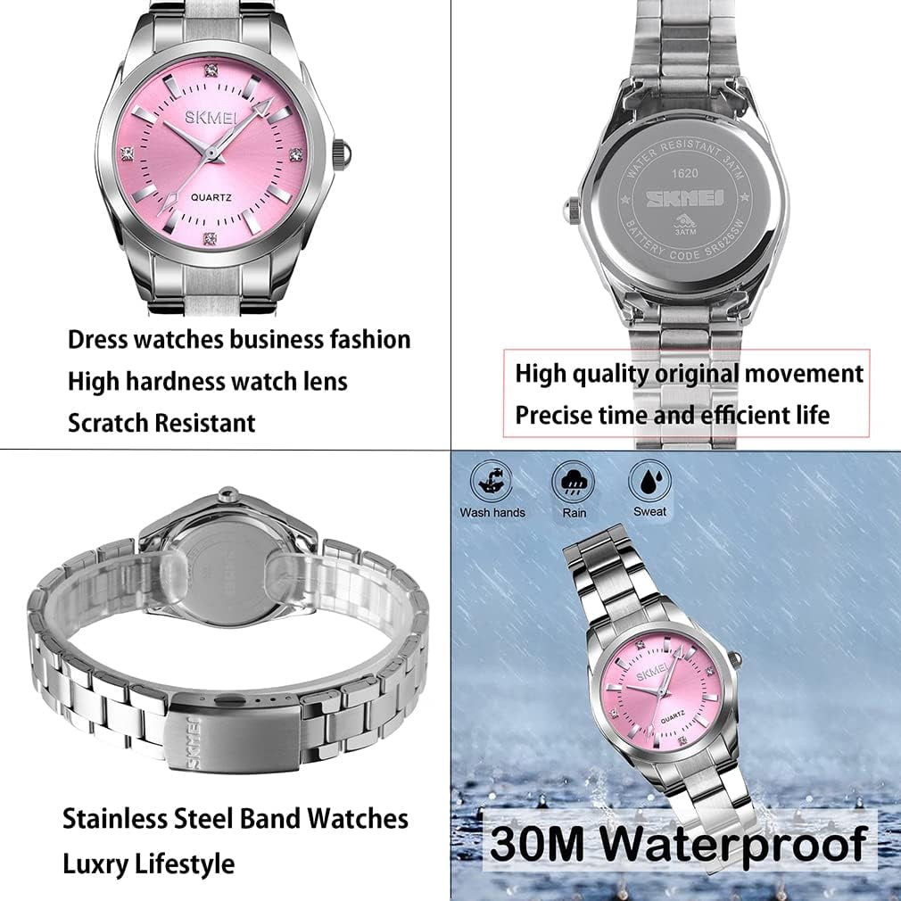 Watches for Women Ladies Female Fashion Waterproof Dress Business Stainless Luxury Classic Analog Quartz Simple Wife Gifts Wrist Watch