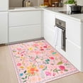 thumbnail image 2 of Balacho Cozy Bohemian Style Floral Design Faux Wool Area Rug, 2' x 3', Pink, 2 of 7