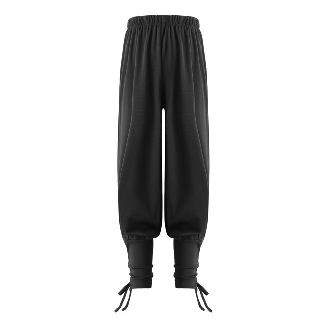 Boys Medieval Ankle Banded Pirate Pants Renaissance Victoria Pirate Trousers Black 2-4