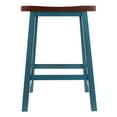 thumbnail image 2 of Satori Saddle Seat Counter Stool, Rustic Teal and Walnut, 2 of 4
