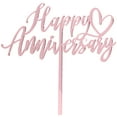 thumbnail image 3 of Happy Anniversary (Heart) - Love Themed Rose Gold Cake Topper for Proposal, Wedding, Bridal Shower or Anniversary Cake (Pack of 2), 3 of 5