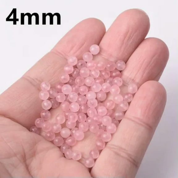U8MO Round 4mm 6mm 8mm 10mm 12mm 14mm Artificial Rose Quartz Gemstone Loose Beads-4mm 50pcs