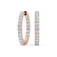 thumbnail image 4 of Boucle d'Oreille Créole en Diamant de Laboratoire / Boucles d'Oreilles Créoles Meara de Forme Ronde Certifiées IGI de 7 Carats / Or Rose 14K / Serti Griffes / Qualité FG-VS1-VS2 / Friendly Diamonds, 4 of 6