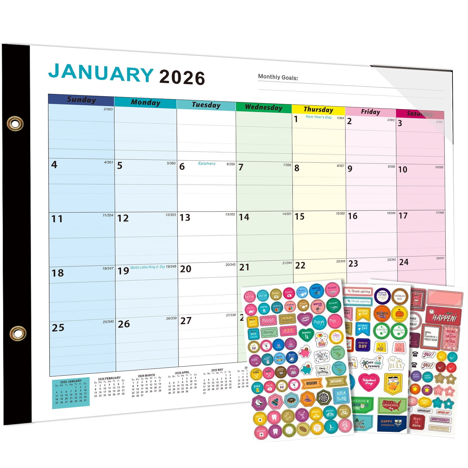 2026 Large Desk Calendar and Wall Planner, 18 Months Jan 2026-Jun 2027, 22x17 in Grid for Family Schedule and Office Organization, Desktop Monthly Blotter Pad