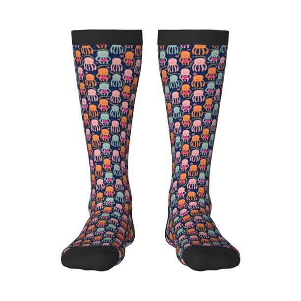 Fotbe Octopus in love Calcetas Divertidas Estampadas para Hombre y Mujer, Calcetas de Algodón hasta la Rodilla para Caminar, Correr, Enfermería y Embarazo