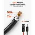 thumbnail image 2 of VEVOR Cable de extensión para panel solar de 20 pies con conectores hembra y macho de calibre 10 AWG, 1 par, 2 of 9