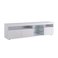 thumbnail image 4 of Modern White TV Cabinet 70.8 Inch with USB LED Lighting, High Gloss Front Media Console with 3 Doors, Matte Finish TV Stand with Storage for Living Room and Dining Room, 4 of 13