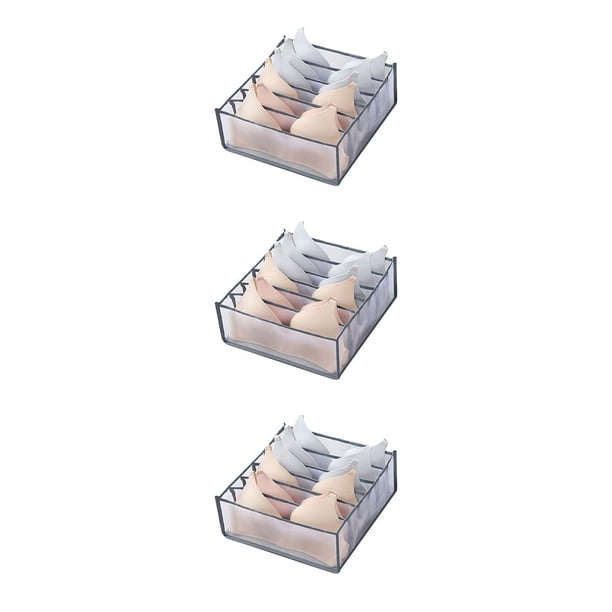 Injueey Caja de almacenamiento de sujetador de tela Oxford de nailon, cajas organizadoras de cajón de ropa de gran capacidad, caja Type1 NO1