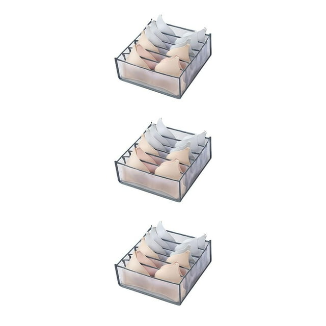 Injueey Caja de almacenamiento de sujetador de tela Oxford de nailon, cajas organizadoras de cajón de ropa de gran capacidad, caja Type1 NO1