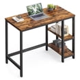 thumbnail image 1 of VASAGLE Computer Desk, 39.4-Inch Wide Home Office Desk for Study, Writing Desk with 2 Shelves on Left or Right, Steel Frame, Industrial, Rustic Brown and Black ULWD046B01, 1 of 9