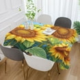 thumbnail image 5 of YAZAOO Square Tablecloth Sunflower Pattern Pattern Tableclothes, 5 of 9