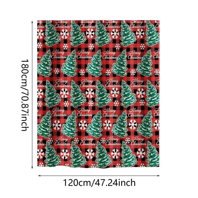 Crochets de Rideau de Douche, Rideaux de Douche pour Salle de Bain Noël Flocon de Neige Hiver Nouveau Rideau de Douche en Polyester Imprimé Rideau de Douche de Noël pour Salle de Bain