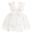 thumbnail image 3 of IBTOM CASTLE Toddler Girls Butterfly Birthday Dress Rainbow Tulle Formal Wedding Party Ruffle Tutu Dresses for Photo Shoot 12-18 Months White, 3 of 9