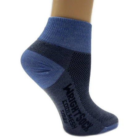 Us Basketball Quarter Sock - Wrightsock 505 Double Layer Coolmesh Quarter Sock 3/Pack