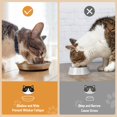 thumbnail image 3 of Wellbro Cuencos para Gatos 2 Piezas Cuencos para Gatos de Acero Inoxidable para Comida y Agua Bigotes Fatiga Platos Antideslizantes Poco Profundos Platos para Perros pequeños Cachorros Gatos, 3 of 6