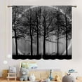 thumbnail image 3 of Gothic Forest Window Curtains, Misty Foggy Black Pine Tree Branch Full Moon Goth Mysterious Nature Art Print Tapestry Curtain Drapes for Bedroom Living Room Halloween Home Decor 2 Panels, 42"x63" Inch, 3 of 5
