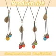 thumbnail image 2 of 4 collares de cuentas de cerámica de colores con hojas, 2 of 7