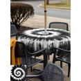 thumbnail image 5 of Square Outdoor Tablecloth With Umbrella Hole And Zipper– Abstract Explosion Tie Dye Waterproof Patio Table Cover for Party, Picnic, Backyard, 60"x60" , Black White, 5 of 8