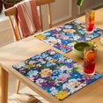 thumbnail image 4 of Spring Wildflowers Placemats Set of 6, Bright Oil Painting Gradient Blue Pink Purple Floral Non-Slip Place Mats Washable Table Mats for Kitchen Dining Table Decorations Indoor/Outdoor, 4 of 9