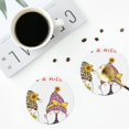thumbnail image 4 of Naloa Have a Nice Day Leather Coasters for Drinks, Durable Drink Coasters 4 Set for Tabletop Protection, Luxurious Home Décor and Housewarming Gift ( {designName})Round Shape, 4 of 6
