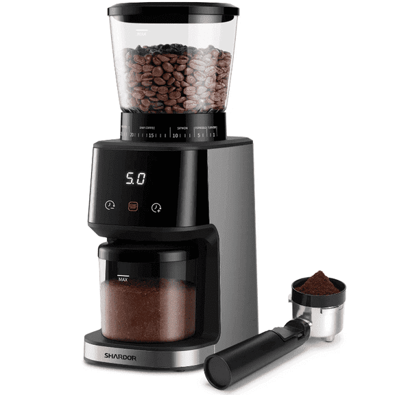 31-Grind Electric Coffee & Spice Grinder - 275g Bean Hopper, 100g Powder Container, Touch Control & LED Display