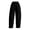 Black, variant on HomeDM Women's Pants Wide Leg Casual Loose Cotton Linen Elastic Waist Trousers Blue Lounge Pants for Athletic Work Size L