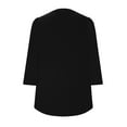 thumbnail image 6 of UAMVSH Tunic Tops for Women Fashionable 3/4 Sleeve Pleated Front Shirts Casual V-Neck Solid Color Business Dressy Blouses(Medium,Black), 6 of 6